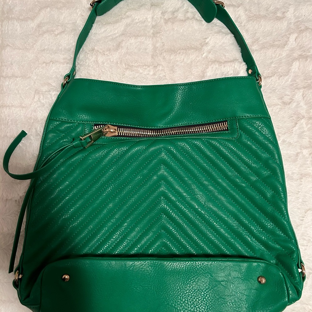 Kelly green bucket purse